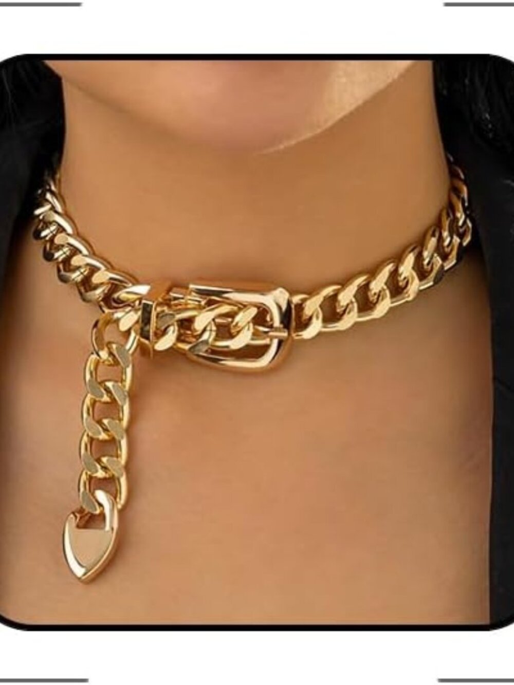 Chunky Chain Belt Necklace | 80s Hip Hop Punk Goth Statement Choker